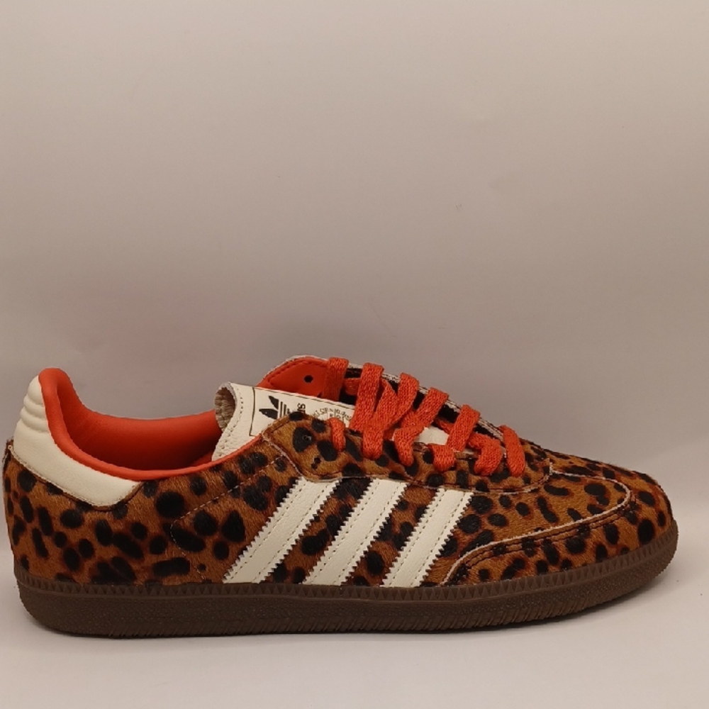 NEW Adidas Samba OG Cheetah Print Red/Creme Sneakers Womens Size 10 US JI2734 - Picture 10 of 16